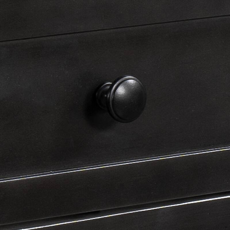 Black 55.1" Vintage Pine Wood Console Table with 3 Drawers and Shelf